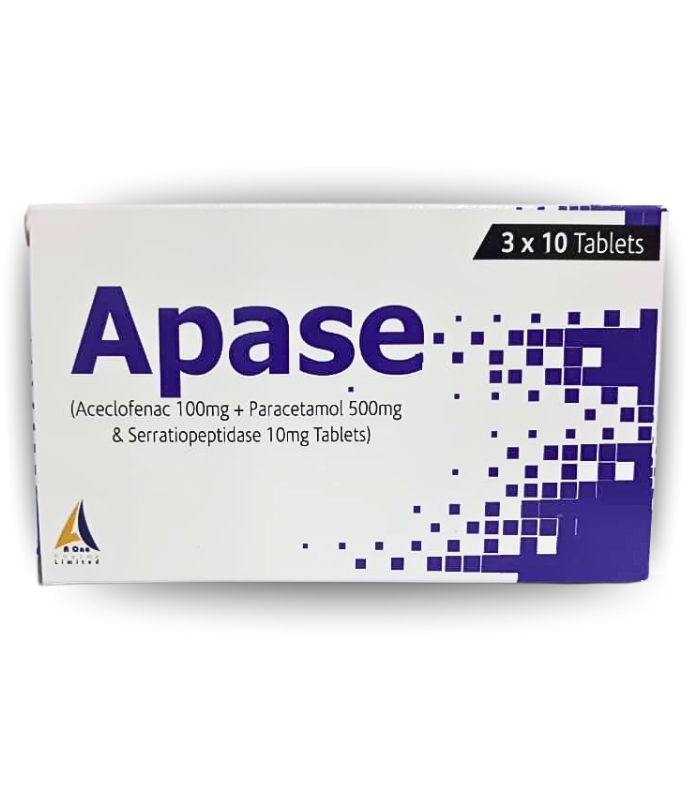 APASE TAB (Serratipeptidase, Aceclofenac, Paracetamol) - Pain & Inflammation Relief